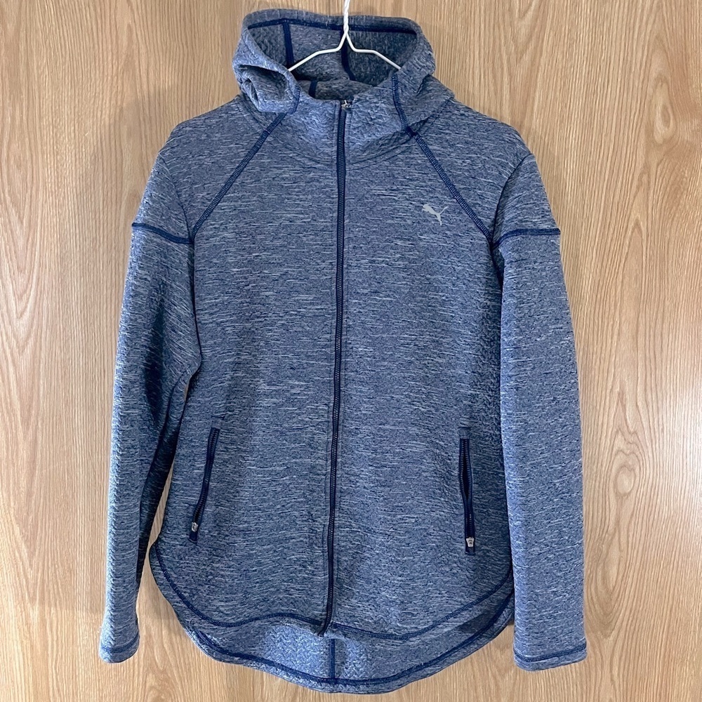 Puma Heather Blue Cold Weather Hi-Lo Hoodie